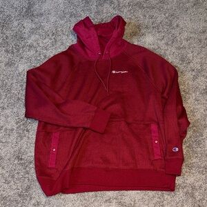 Champion Burgundy Hoodie with Logo